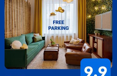 Belso-Ferencvaros Apartamento | Jungle Aesthetics Downtown Apartman Aircon and Garage Parking Budapest