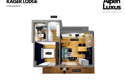 Erdberg Apartamento | KAISER LODGE - Apartment with Access to Rooftop Pool & Underground Parking in Vienna, presented by AlpenLuxus