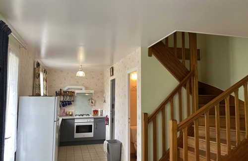 Cherrueix Casa | Gîte Ker Evan-Baño con ducha-Casa-Vista al Jardín