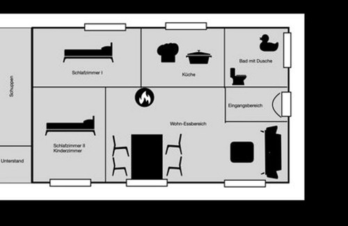 Bad Segeberg Casa | Kleine Kate - Ferienhaus, Dusche, WC, 2 Schlafräume