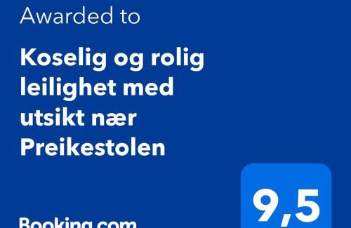 Jorpeland Apartamento | Koselig og rolig leilighet med utsikt nær Preikestolen