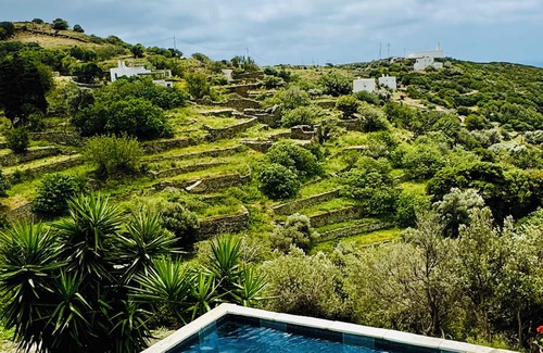 Andros Apartamento | Kotseli Villa: Appartement Deluxe Avec Vue Mer, Coucher de Soleil et Piscine