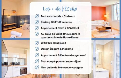 Saint-Brieuc Apartamento | L'Étoilé - Parking Gratuit, Confort & Design Chic