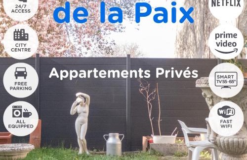 Verdun Apartamento | L'Amour de la Paix - Centre-Ville - Jardin - Proche gare - TV65"PrimeVideo - Ambiance très chaleureuse - Parking gratuit sous-vidéo surveillance proche - Géré par Presta-Zen'Services