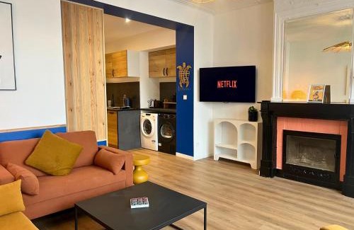 Bourbourg Apartamento | L'Horizon Bleu - Appartement 4 chambres avec cour au centre Bourbourg