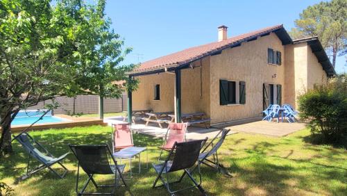 Vieux-Boucau-les-Bains Casa | L'OREE DE LA PLAGE, 15 pers, Charmante Maison rénovée classée 3 étoiles - Piscine chauffée - Terrain de pétanque - Ping pong à Vieux-Boucau