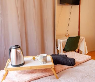 Bourbonne-les-Bains Apartamento | La Rosée - Studio Zen à 50m des Thermes - Vue Casino, SDD hydromassante, Smart TV