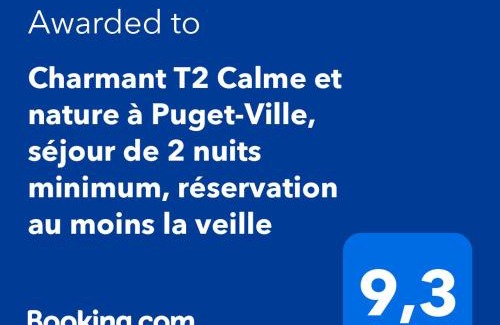Puget-Ville Apartamento | La Salamandre,Charmant T2 Calme et nature à Puget-Ville
