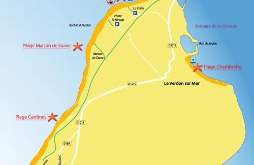 Le Verdon-sur-Mer Casa | La Villa des Dunes à la Plage Chambrette