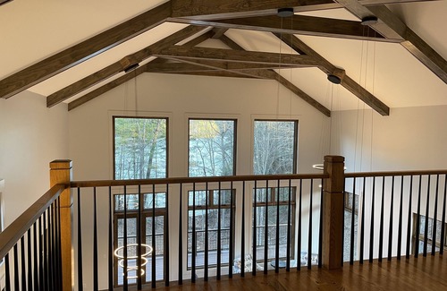 Nebo Casa | Lake front home with dock in a small cove with a beach.
