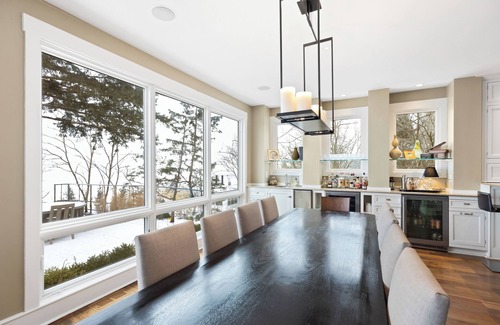Union Mills Villa | Lake MI Beach Front Home w/Private Pool, Hot Tub, Home Gym & 6 Ensuite Bedrooms!