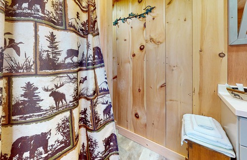 Oquossoc Cabina | Lakefront cabin with screened porch, woodstove, & water access - dog-friendly