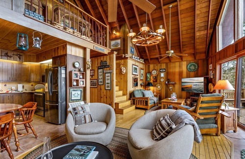 Belgrade Lakes Casa | Lakefront Escape w/ Dock, Fire Pit & Views