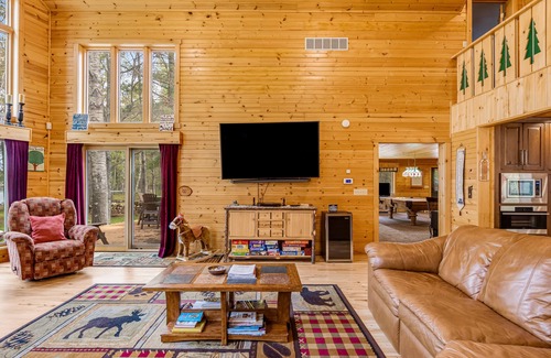 Conover Casa | Lakefront home with game rooms, dock, kayaks, private beach, fireplace, firepit