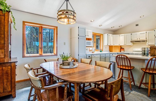 Manitowish Waters Casa | Lakefront Lodge w/ Firepit, Private Dock, and Kayaks - Dogs Welcome