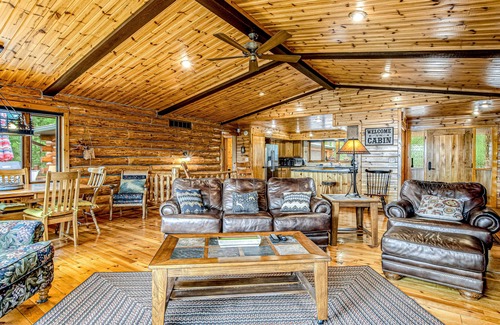 Lac du Flambeau Casa | Lakefront log cabin on 3.5 acres with dock, gazebo & sunset views - dog-friendly
