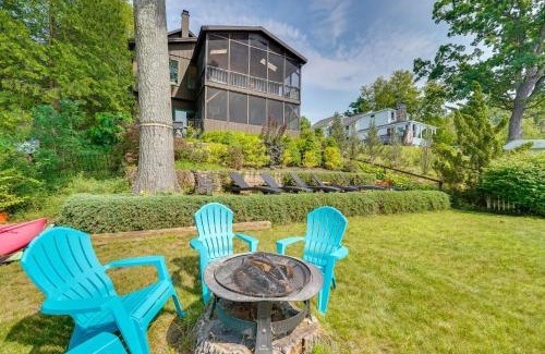 Lake George Casa | Lakefront Queensbury Home Kayaks and Boat Dock