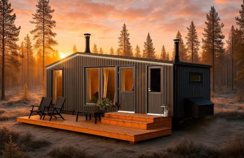 Muonio Casa | Landscape Cottages - Fell Village XXL, Nature View with Fireplace, Sauna, Kitchen