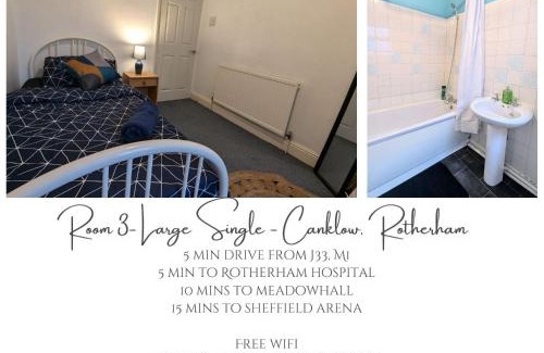 Canklow Casa | Large double room, Free WiFi & Parking Near M1
