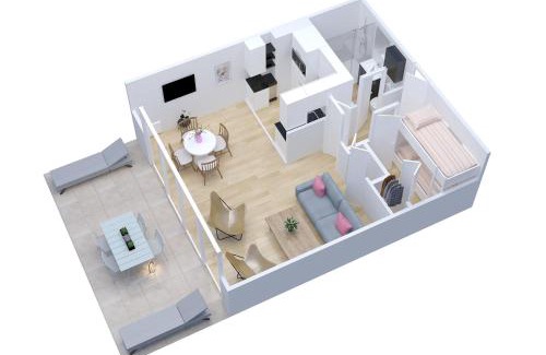 Le Pouldu Apartamento | Le Clos des Mouettes - Face à la mer - Wifi Internet Haut Débit - Terrasse - 2 places de stationnement privatives