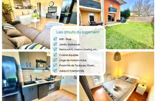 Frouzins Apartamento | " Le Jardin des Glycines " Terrasse - BBQ - Wifi