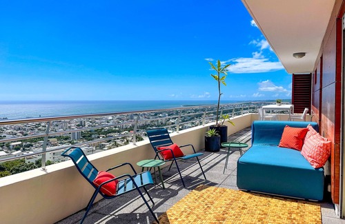 Saint-Denis Apartamento | Le Pétrel dans les Nuages - Panoramic terrace over the Indian Ocean and St-Denis