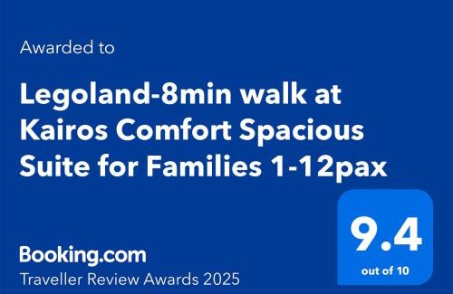 Medini Apartamento | Legoland -8min Walk-Spacious Kids friendly -500MBS-1-12Pax Kairos Stay