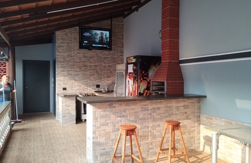 Ribeirao Preto Cabaña | Leisure area with swimming pool and gourmet area, close to the Mág Garden club,