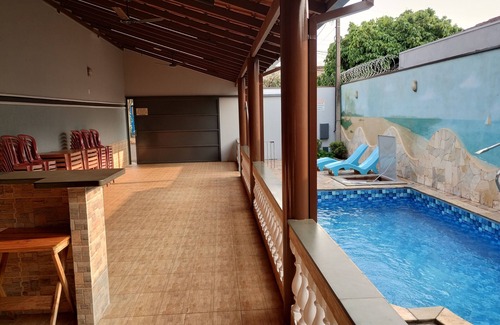 Ribeirao Preto Cabaña | Leisure area with swimming pool and gourmet area, close to the Mág Garden club,