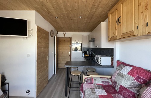 La Toussuire Apartamento | les Sy'belles Ravières-Estudio-Baño con bañera-Superior-Vista a la Montana