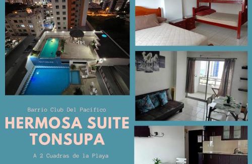 Tonsupa Apartamento | Linda Suite Tonsupa 2 cuadras del mar 2 piscinas Av. Club del Pacifico