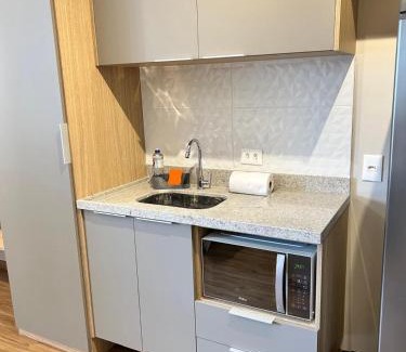 Santo Amaro Apartamento | Lindo Studio Atmosfera 360 Novo Próximo ao Metro e Consulado