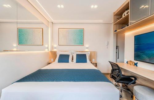 Embare Apartamento | Lindo Studio com Vista para o Mar - Orla de Santos