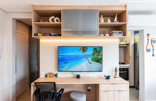 Embare Apartamento | Lindo Studio com Vista para o Mar - Orla de Santos