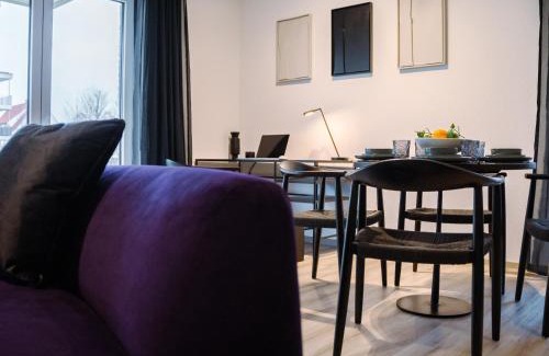 Lubbecke Apartamento | Lio Suite Deluxe Apartment Küche Terrasse Parken Netflix