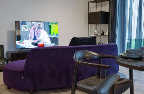 Lubbecke Apartamento | Lio Suite Deluxe Apartment Küche Terrasse Parken Netflix