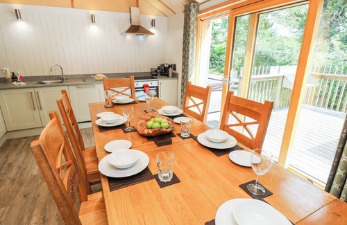 Corfe Castle Cabaña | LODGE 21, family friendly, with hot tub in Corfe Castle