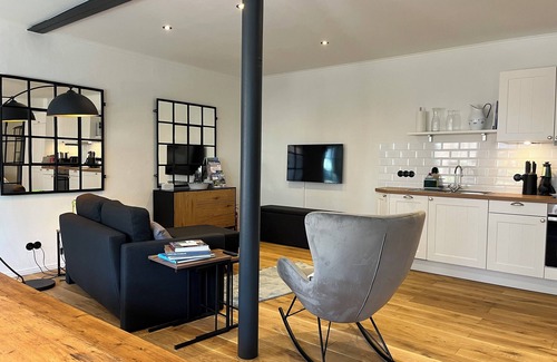 Friedrichstadt Apartamento | Loft 1 with large terrace and beach chair