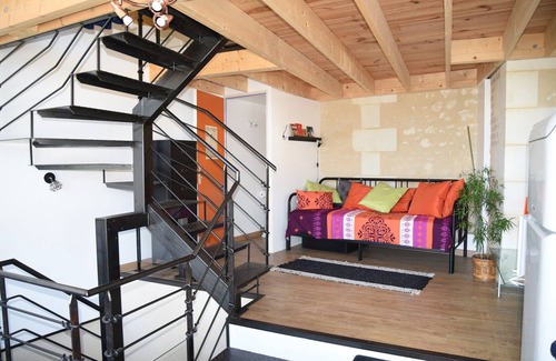 Amboise Cabaña | Loft 3 * en parte troglo, centro de la ciudad, estacionamiento, jardín, excelente vista, 4/5 personas
