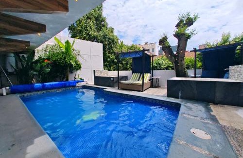Jimenez Apartamento | Loft Estilo & Diseño, disfruta de alberca climatizada, 2 jacuzzis para tu uso personal y exclusivo con agua caliente y sistema de hidromasaje tipo Spa, terraza privada y asador de carbon