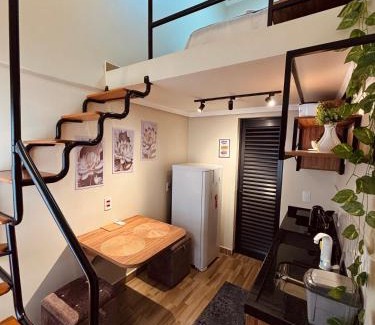 Santa Cruz Apartamento | Loft novo, colchões com massagem, mobiliado e aconchegante