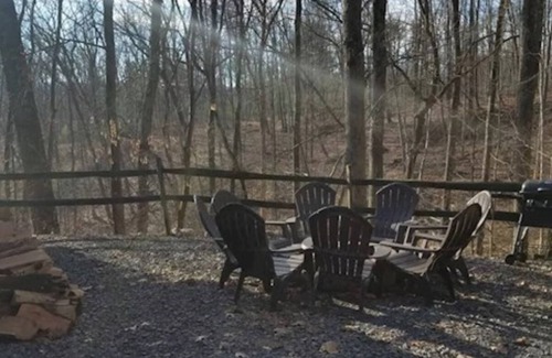 Huntingdon Cabina | Log Cabin in Wooded Area Near Raystown Lake Boat Access