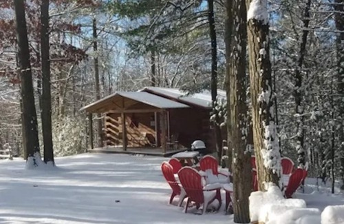 Huntingdon Cabina | Log Cabin in Wooded Area Near Raystown Lake Boat Access