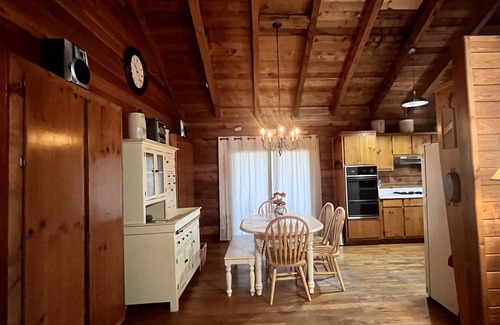 Morganton Cabina | Log cabin with mountain views: Hot Tub, Game Room, Fenced Yard