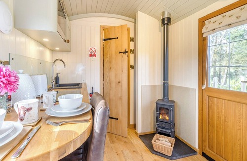 St Harmon Cabaña | Lovely Shepherds hut with private hot tub.