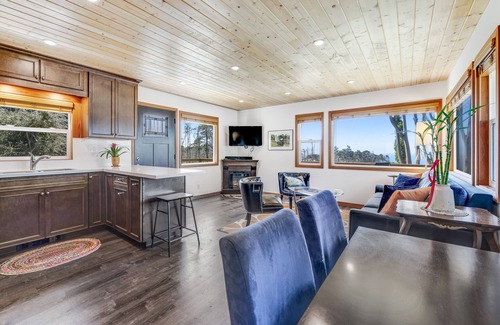 Gualala Cabaña | Lower-level cottage with ocean views, fireplace, furnished deck, & internet