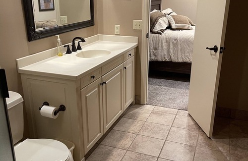 South Central Omaha Casa | Lower Level of Southwest Omaha home With Private Bedroom and Private Bath