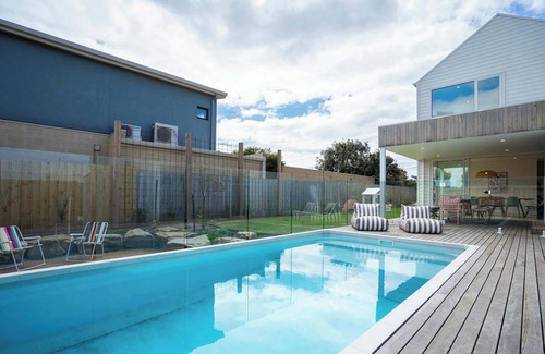 Point Lonsdale Casa | Luxe Coastal Retreat with Pool Near Beach and Golf