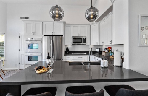 Arrowhead Lakes Casa | Luxe Lakefront Desert Oasis w/ Boat & Heated Pool