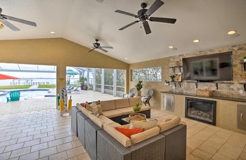 Caloosahatchee Casa | Luxe Waterfront Home with Pool and Dock in Cape Coral